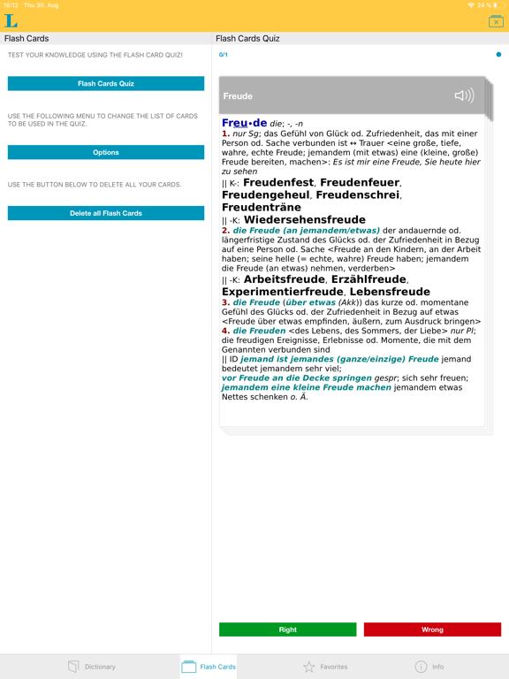 German Learner's Dictionary iPad screenshot 3 - Reference app