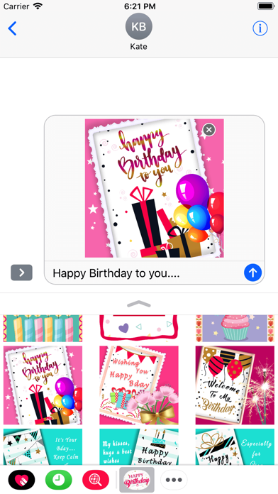 Screenshot #3 pour Happy Birthday Card Stickers