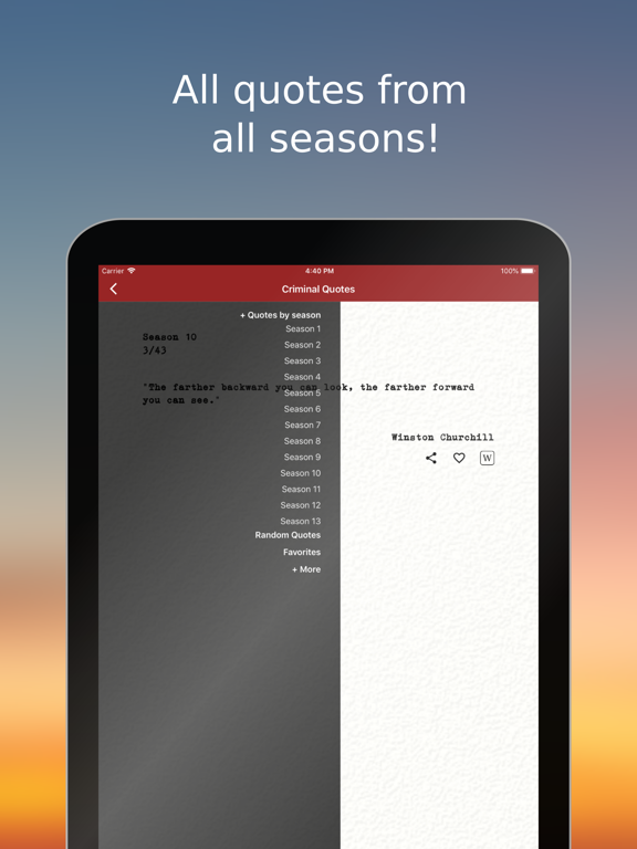 Criminal Quotes iPad screenshot 1 - Lifestyle app