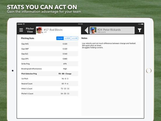 3 Up 3 Down hit & pitch tracker for baseball iPad screenshot 3 - Sports app