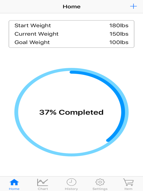 Body Weight Loss Tracker With Record Chart And Log iPad screenshot 1 - Health & Fitness app