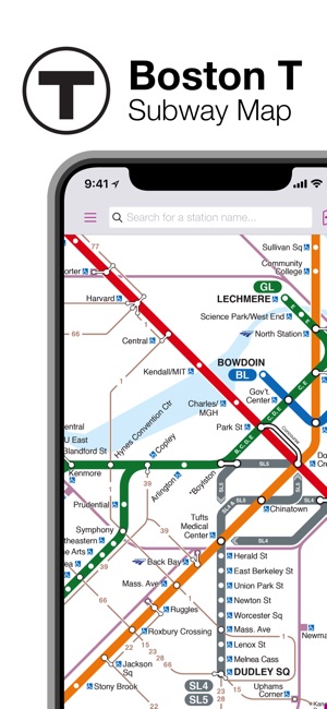 Boston T Map - MBTA subway map