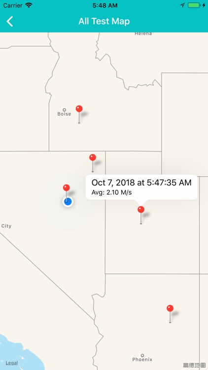 NetTool-Net speed tests on map
