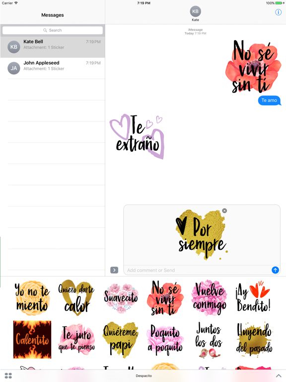 Screenshot #4 pour Despacito Spanish Love Stickers