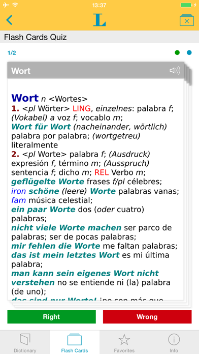 German Spanish XL Dictionary Screenshot