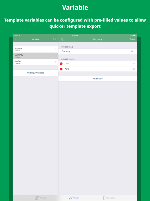 Template Manager iPad screenshot 5 - Productivity app