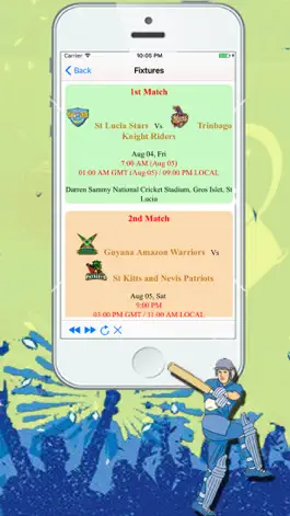 Game screenshot Live CPL T20 2017 TV Schedule apk