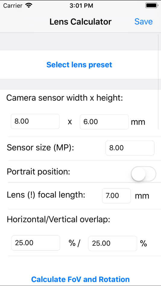 Panorama Calculator - 1.3 - (iOS)