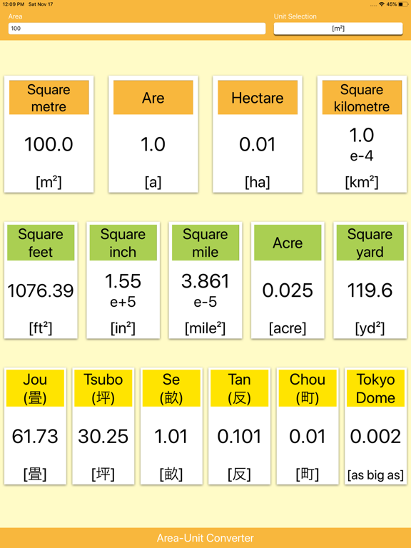Area-Unit Converter iPad screenshot