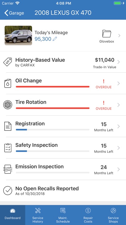 myCARFAX - Car Maintenance