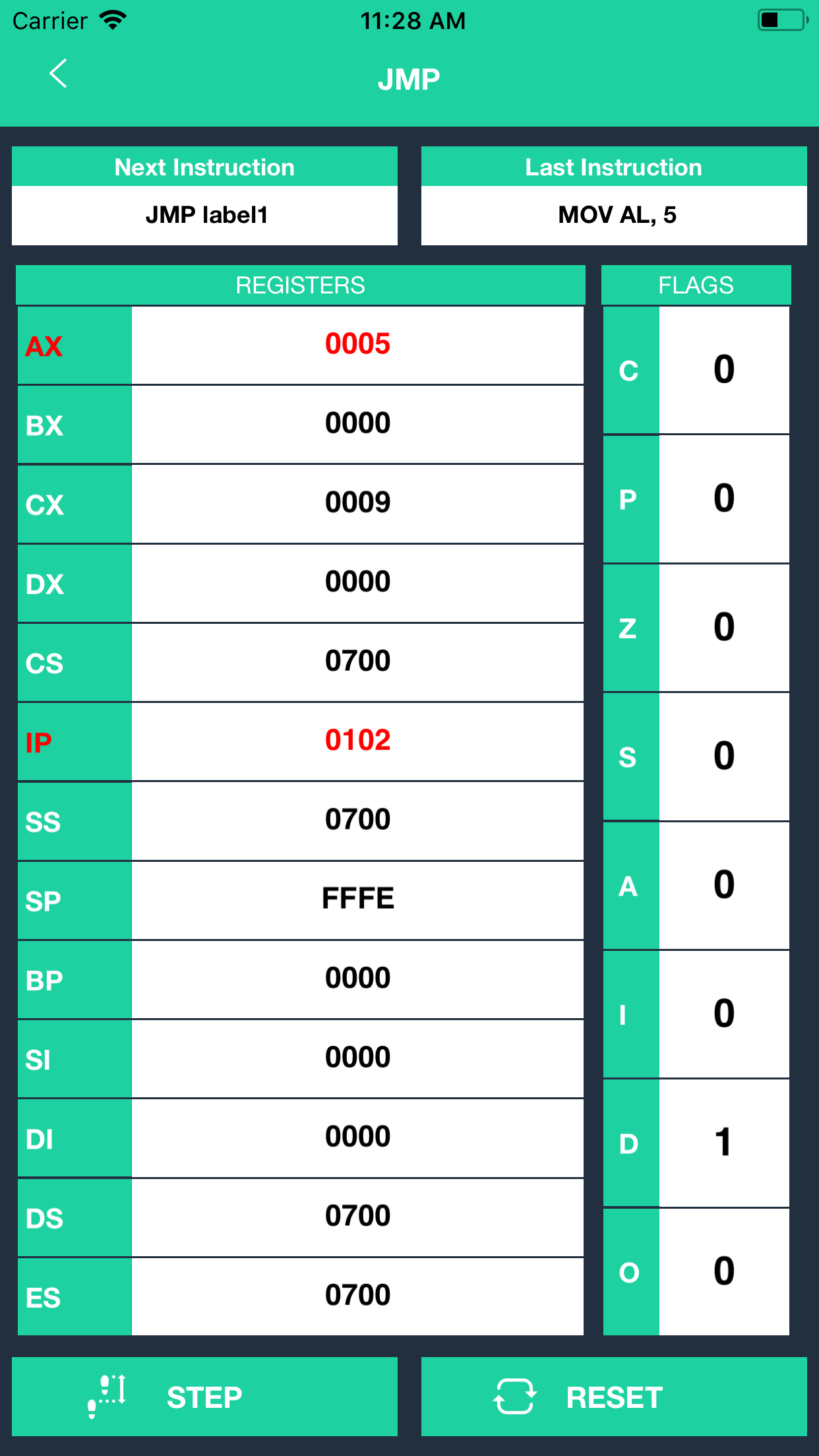 8086 Simulator screenshot 4