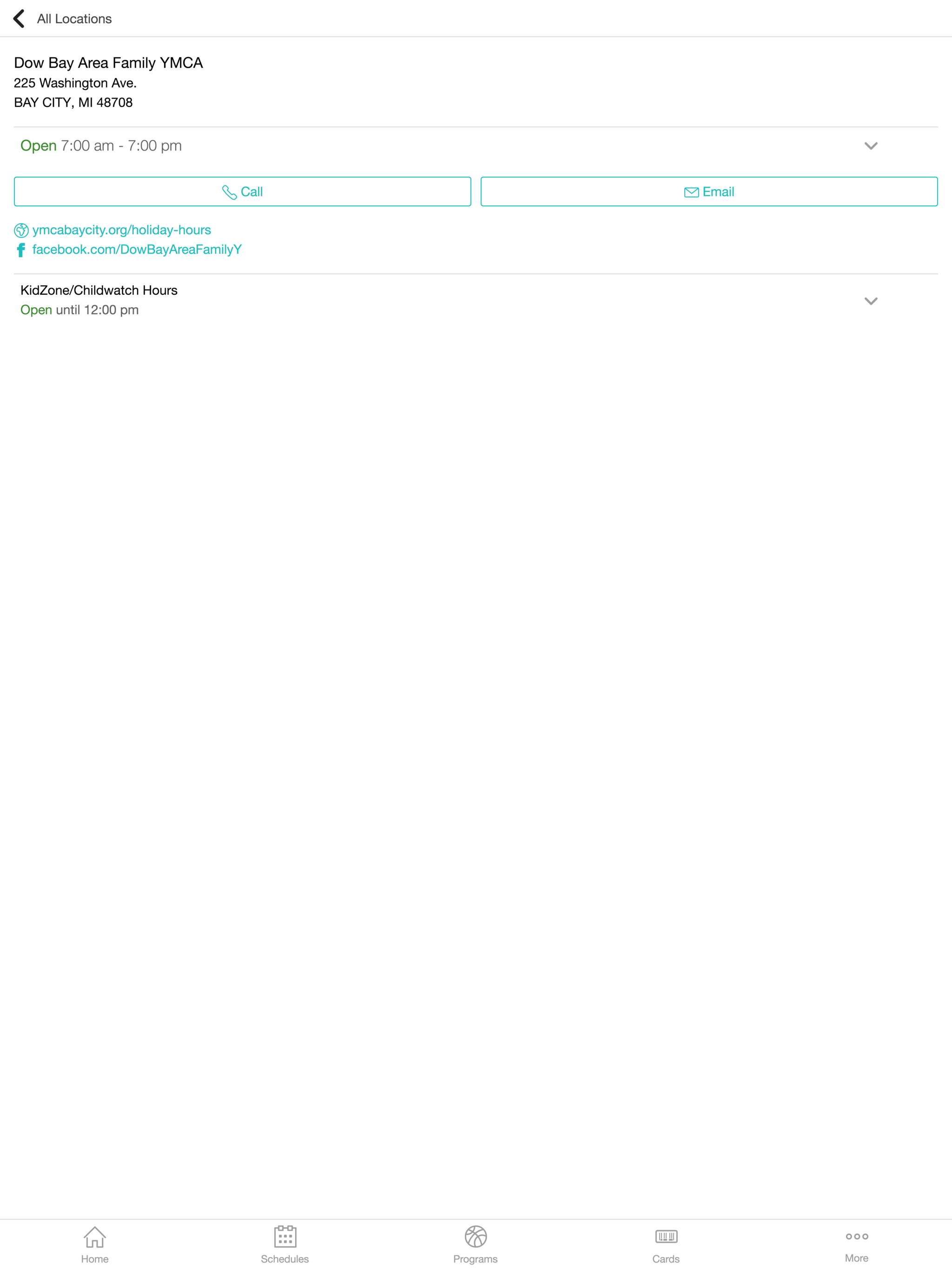 Dow Bay Area Family YMCA screenshot 5