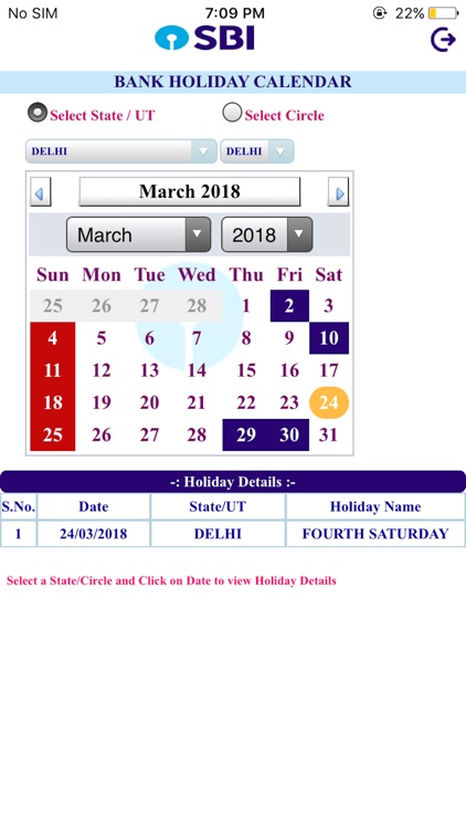 SBI Bank Holiday Calendar screenshot-3
