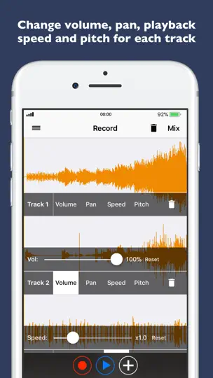 Capture d'écran de MTR - Multi Track Recorder sur iPhone 2