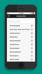 Common Differential Diagnosis screenshot
