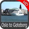 Marine : Oslo to Gothenburg HD  GPS Map Navigator