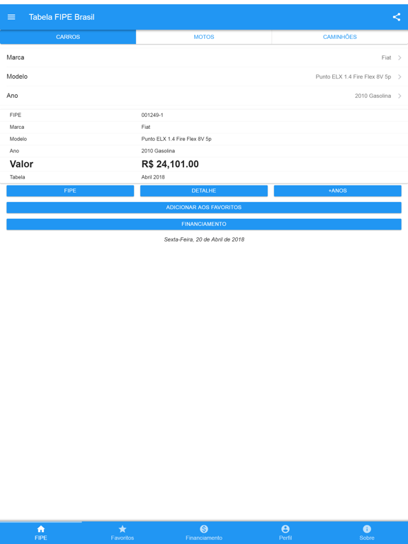 Tabela FIPE Brasil iPad screenshot 2 - Utilities app