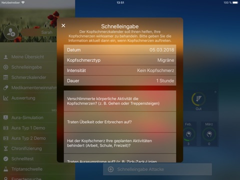 Migräne App screenshot 2