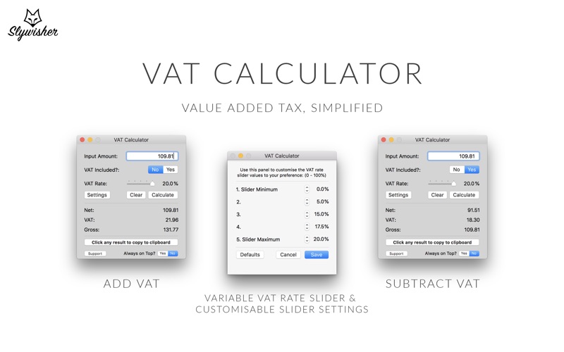 VAT Calculator Screenshot