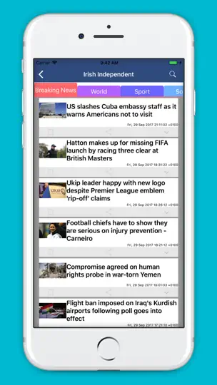 Скриншот Irish News & World на iPhone 3