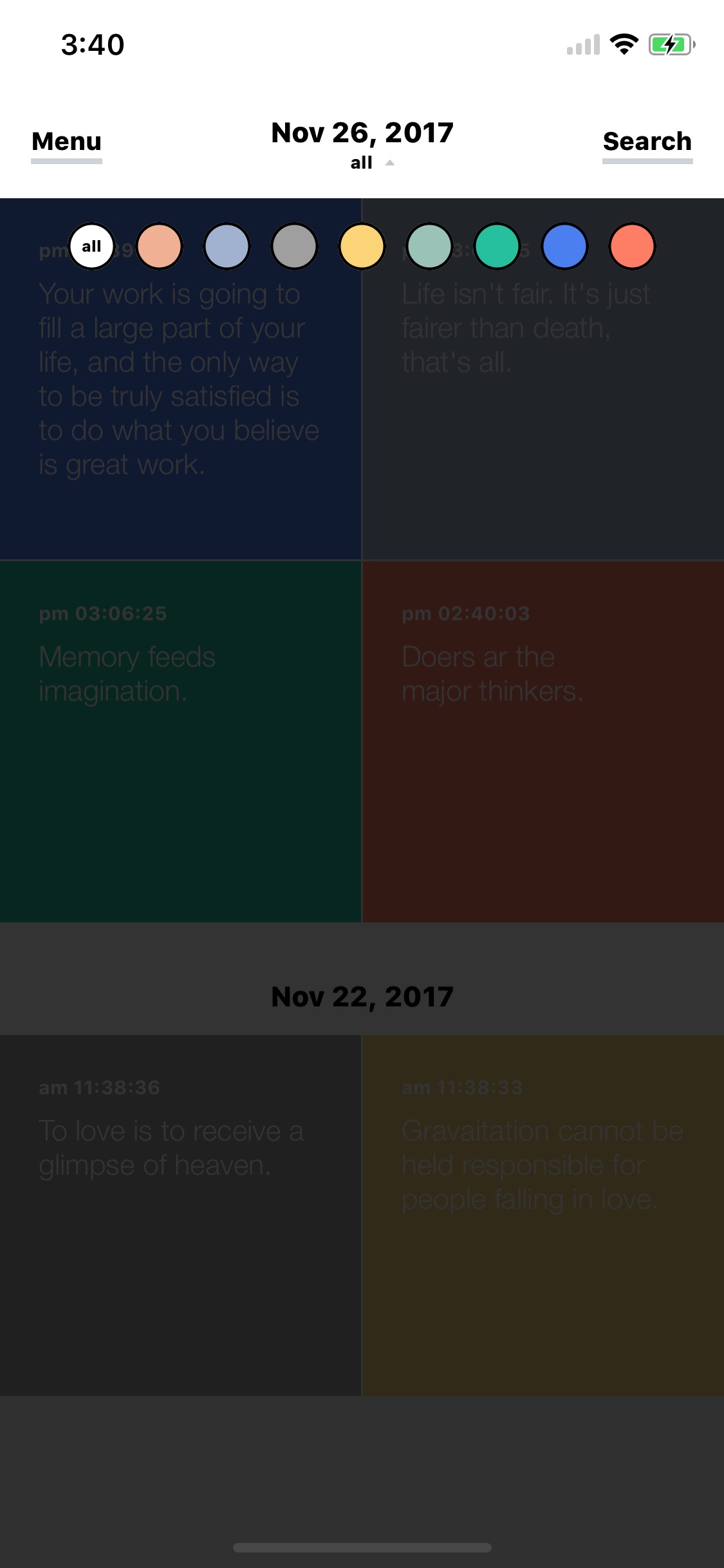 Screenshot do app Memory: Your Memo