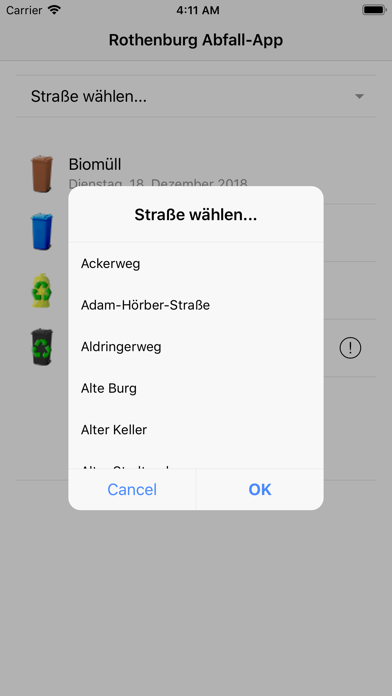 Rothenburg Abfall-App screenshot 2