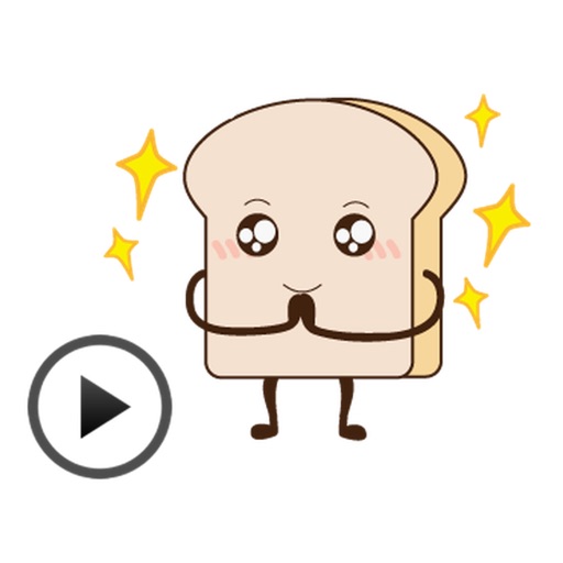 Animated Cute Toast Sticker icon