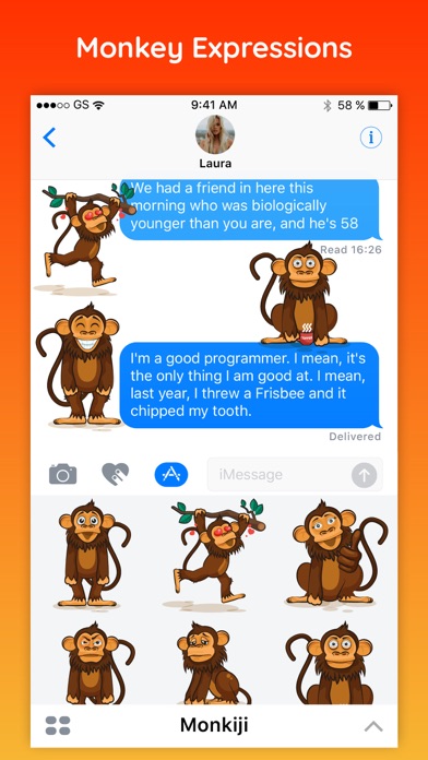 Monkiji - Funny Monkey Emoji Text Chat Stickers screenshot 2