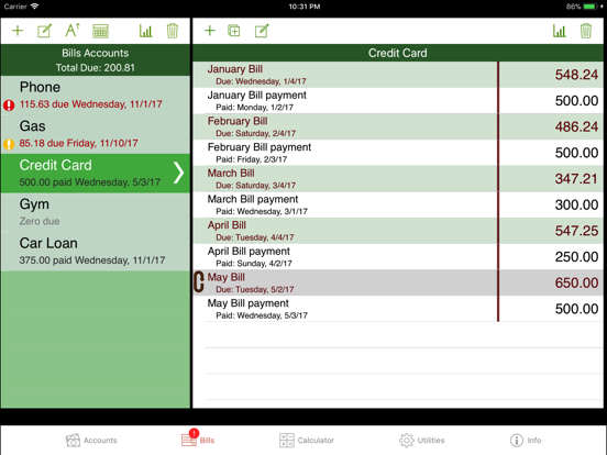 Screenshot #6 pour iCheckBalance for iPad
