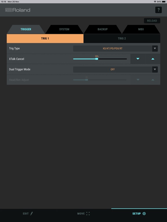 TM-1 Editor iPad screenshot 4 - Music app