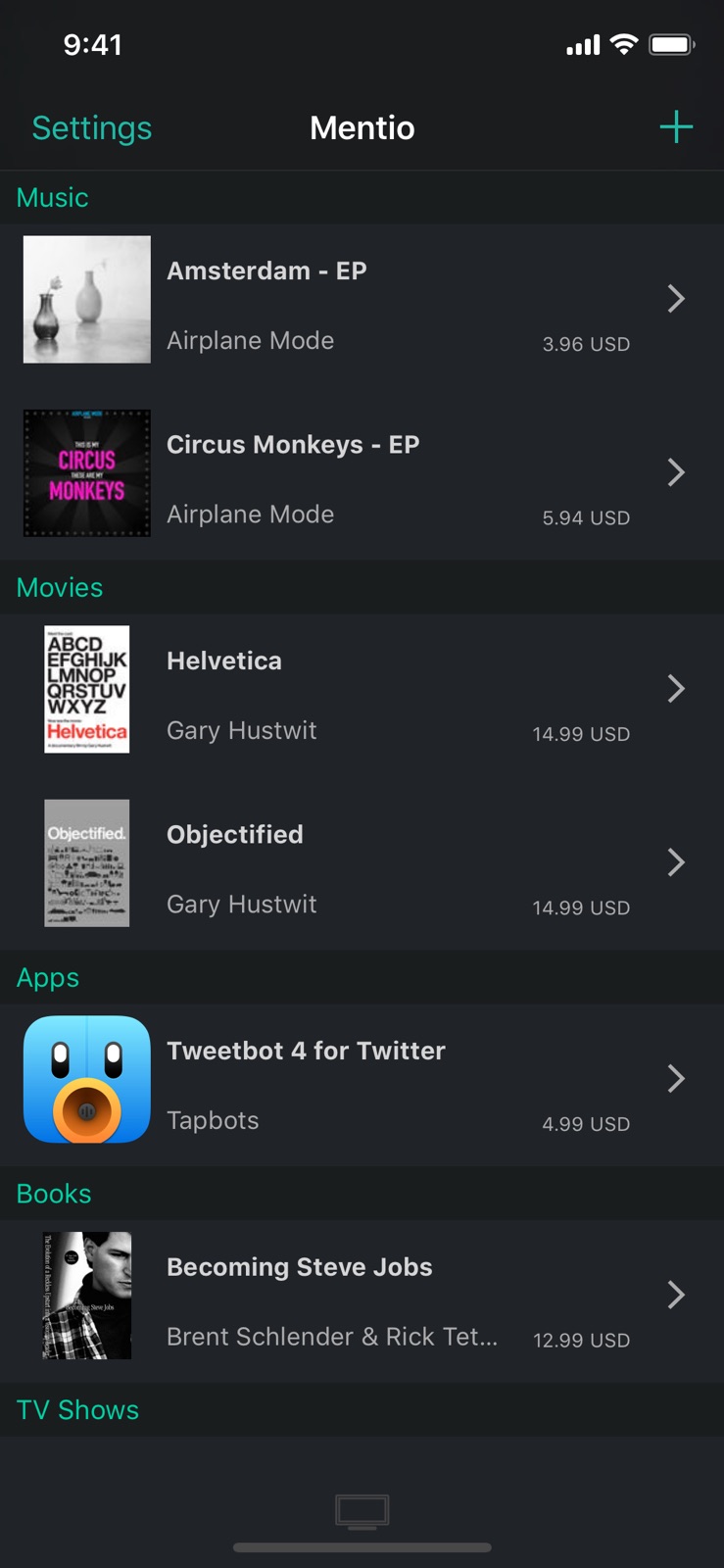Mentio iphone screenshot 1