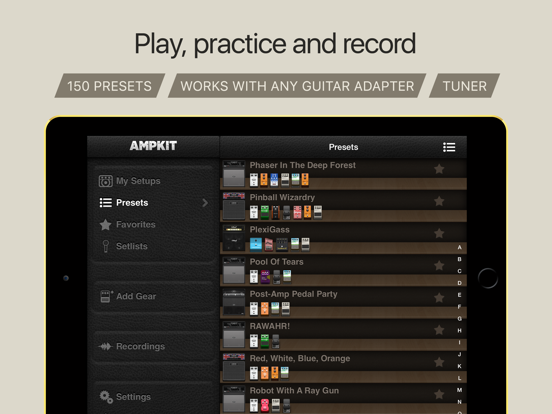 AmpKit - Guitar amps & pedals iPad app afbeelding 2