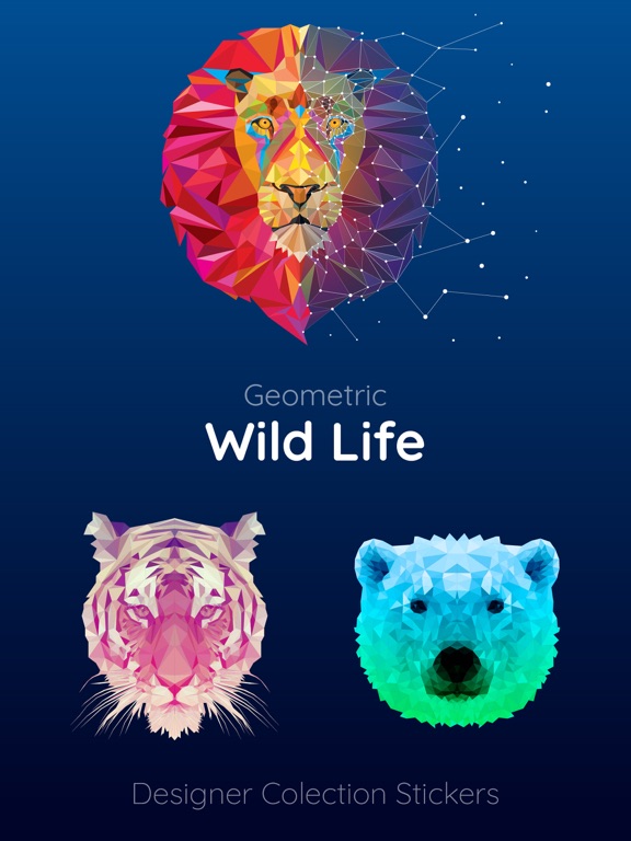 Screenshot #4 pour Wildlife Geometric Sticker App