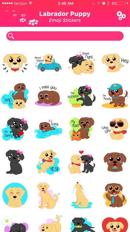 Labrador Puppy Emoji Stickers