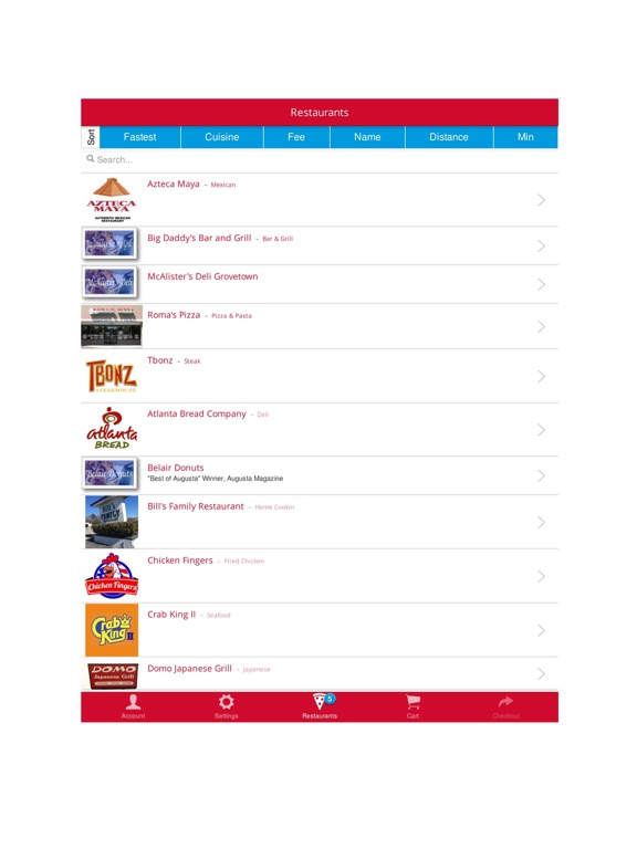 AugustaTakeOut iPad screenshot 2 - Food & Drink app