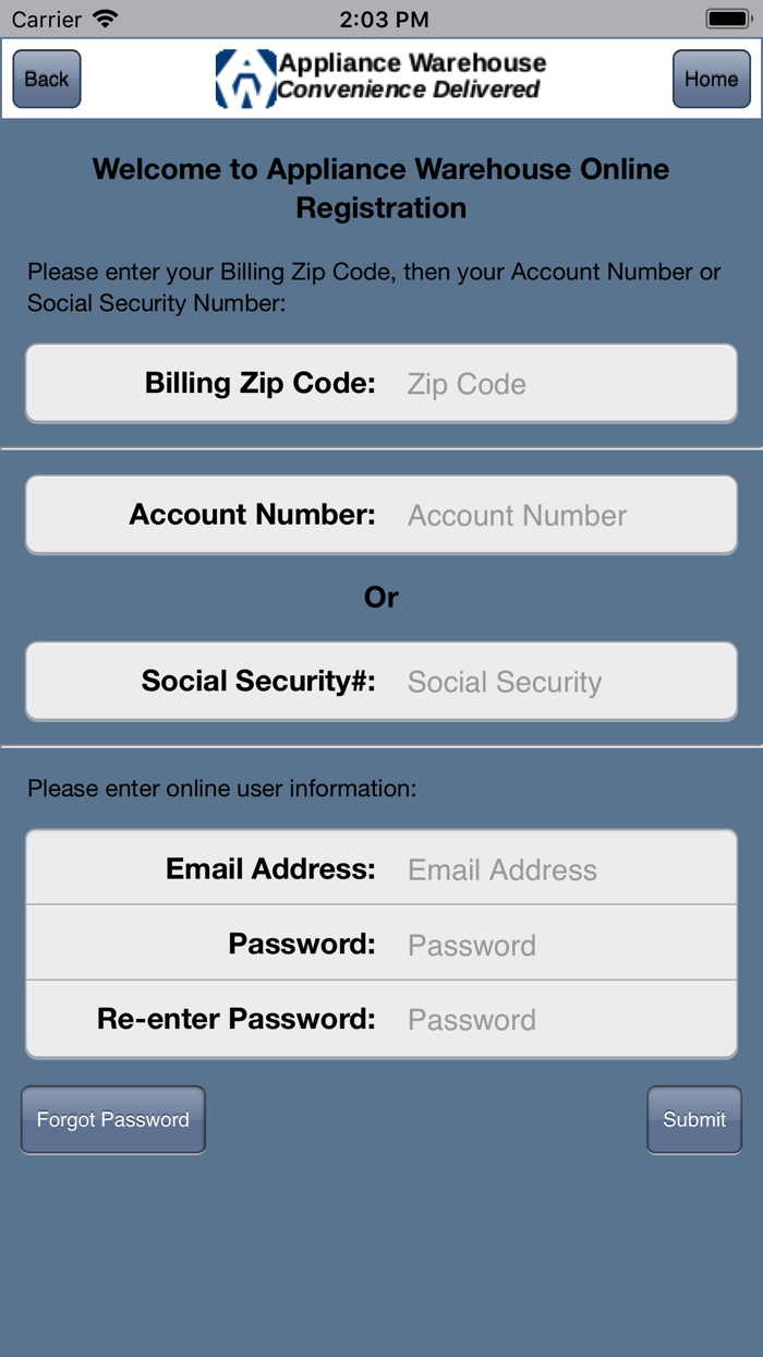 Appliance Warehouse Mobile