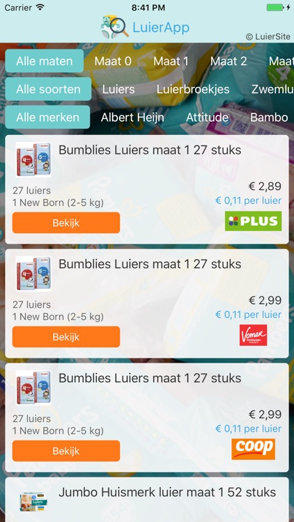 LuierApp - Altijd de beste luieraanbieding
