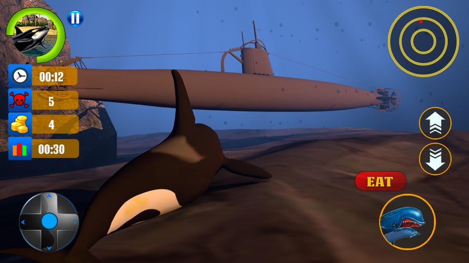 #3. Blue Whale Simulator Game 3D (iOS) Podle: Five River Solutions Private Limited