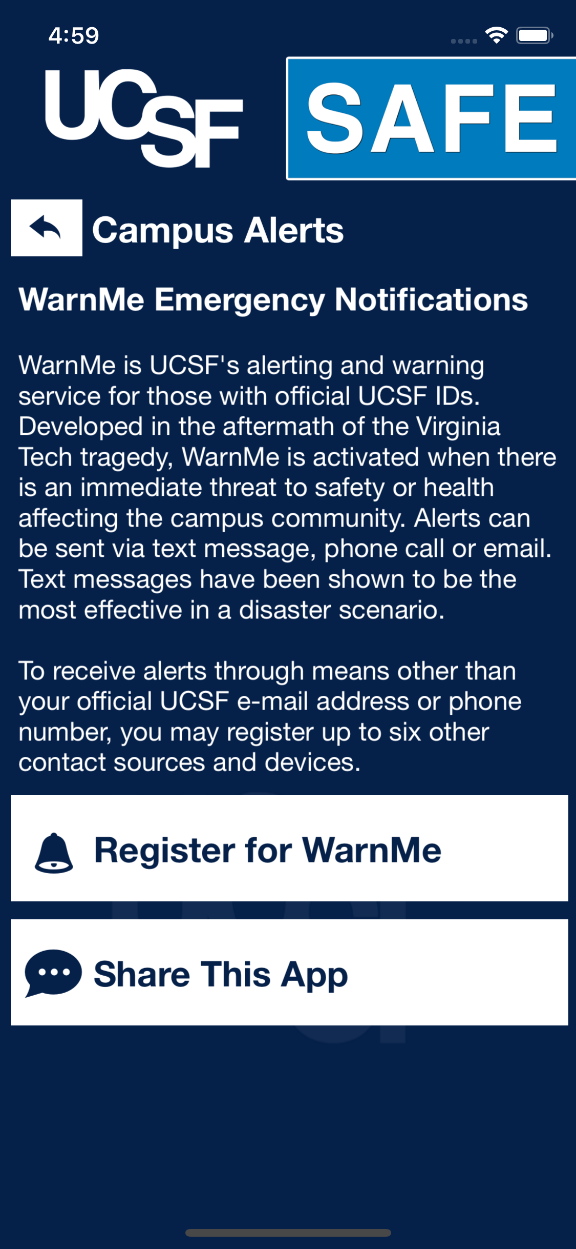 UCSF Safe screenshot 4