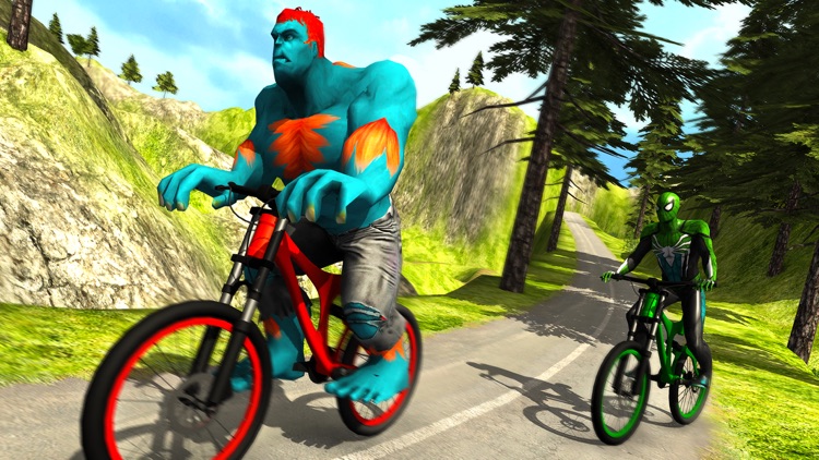 Offroad Superhero Bicycle Race screenshot-3
