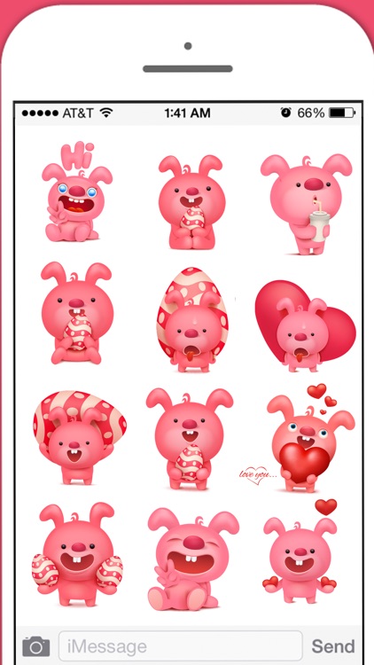 The Lovely Pink Bunny Stickers