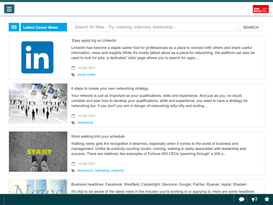 Screenshot #6 pour UWE Career Toolkit