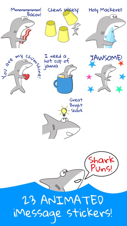 Shark Puns Animated Stickers