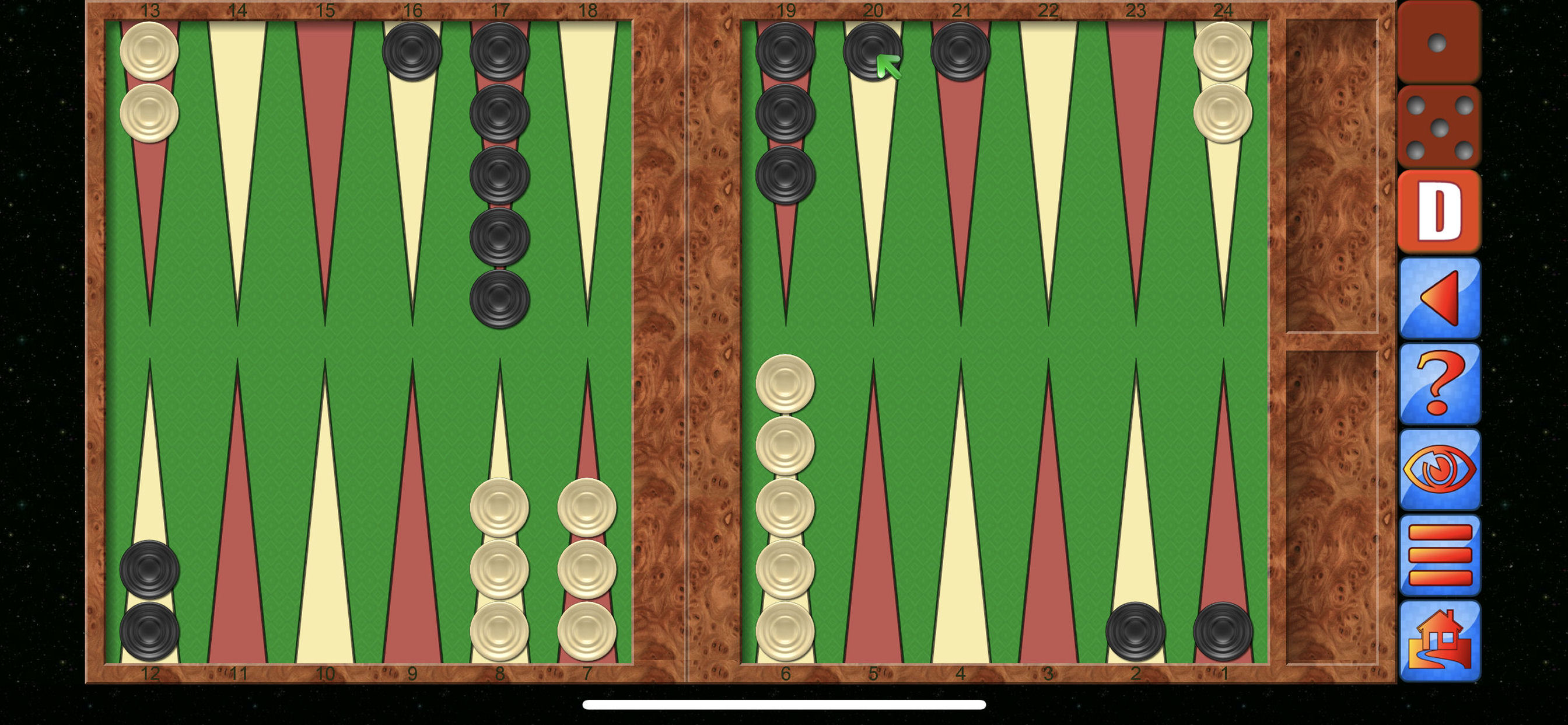 Backgammon V+, fun dice game