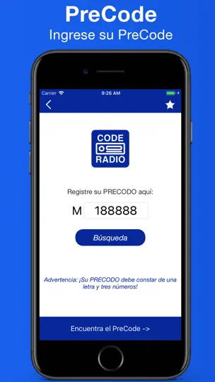 Captura de pantalla de Código Radio en iPhone 2