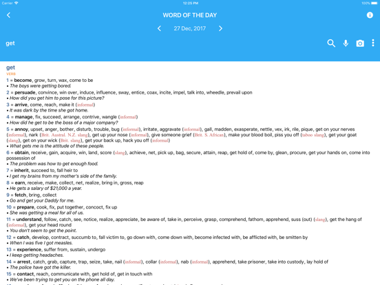 Collins Dictionary & Thesaurus iPad app afbeelding 1