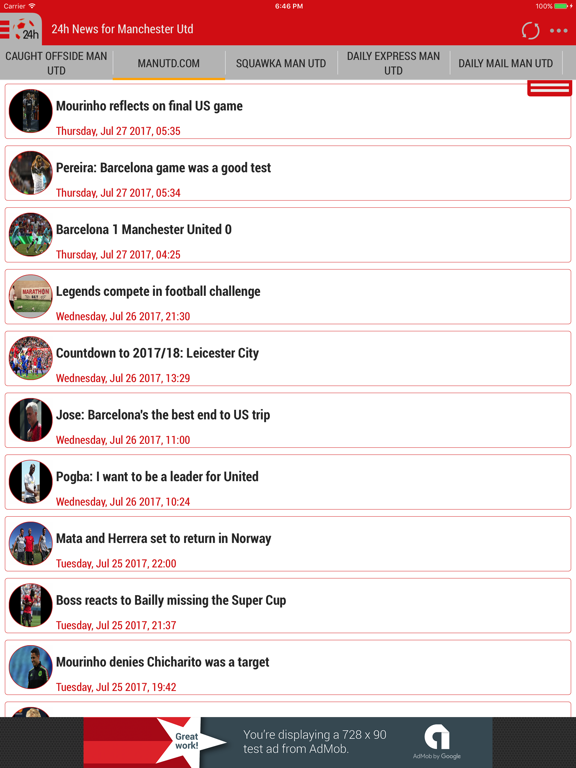 Screenshot #4 pour 24h News for Manchester United