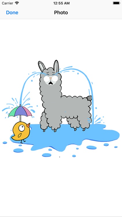 かわいいラマのステッカ