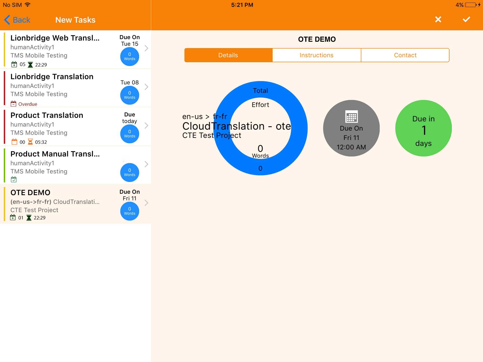 TMS Tasks