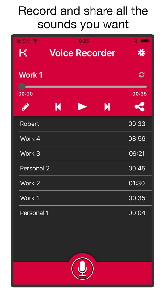 #1. Voice & Audio Recorder PRO (iOS) 由: KISSAPP, S.L.